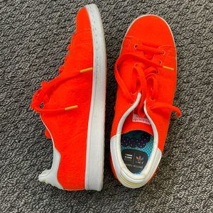 Pharell x Stan Smith Neon Orange Shoes.